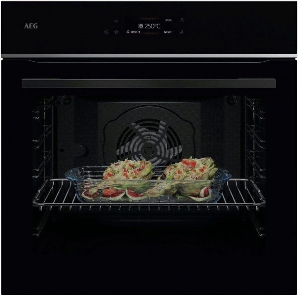 TE7PB63FSB Einbaubackofen schwarz, 72 l, Pizza-Stufe, schnelles Vorheizen, Heißluftgrill, pyrolytische Selbstreinigung, 59,4 cm breit, A+, Serie 7000