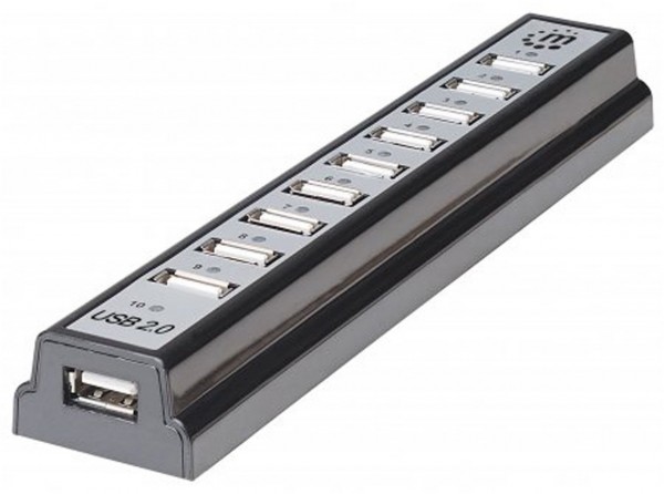Desktop Hub USB 2.0 10-Port schwarz