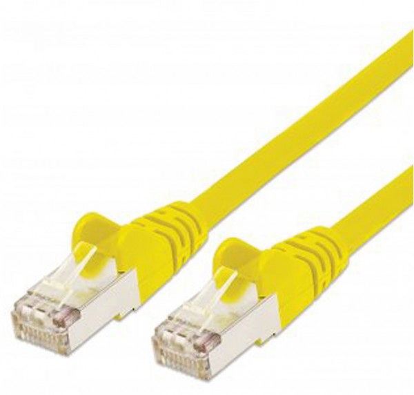 Patchkabel mit Cat7-Rohkabel S/FTP gelb (1m)