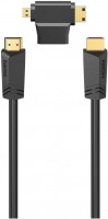 High Speed HDMI-Kabel (1,5m) inkl. HDMI Adapter schwarz
