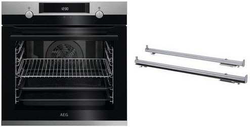 BFH430MB Einbaubackofen BEE43502BM + TR1LFV edelstahl/cleansteel, 72 l, Pizza-Stufe, Heißluftgrill, 59,4 cm breit, A+