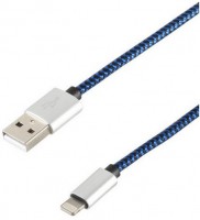 Lightning USB-Datenkabel (2m) mit Ladefunktion schwarz/blau