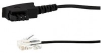 T 180/2 TAE-F > Western 8/2 (2m) Telefonkabel schwarz