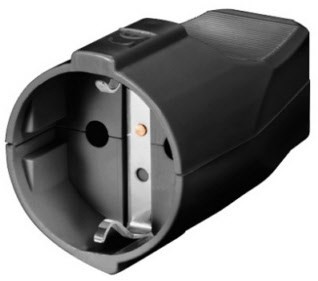 ESK 12 Schuko-Kuppl. schwarz