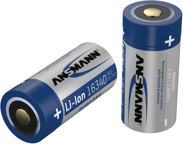 RCR123 (850mAh) Akku silber