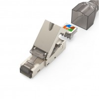 CAT-6a Netzwerkstecker 10 Gbit/s (5 Stück) grau