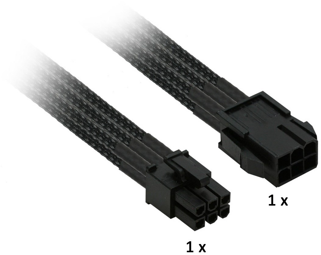 6-Pin PCI-E Verlängerung Single (0,3m) schwarz