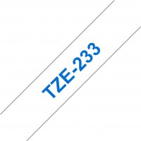 TZe 233 12mm (8m) Schriftband blau/weiß