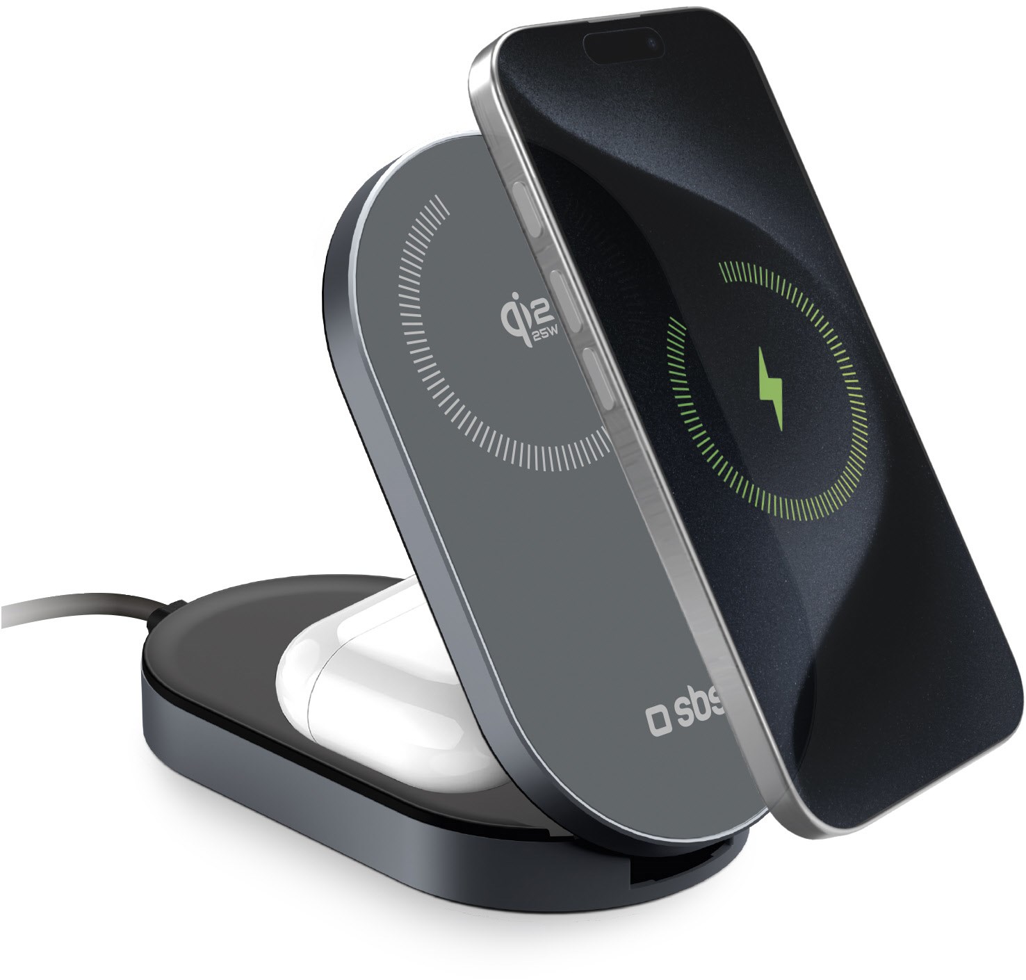 Image of 2-in-1 Ladestation Qi (35 W) schwarz