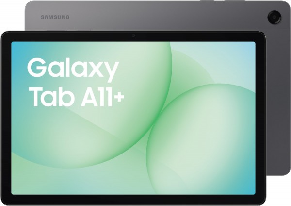 Galaxy Tab A11+ (128GB) WiFi Tablet grau, 11 Zoll Display, 6 GB RAM, Octa Core, Android, 15 Std. Akku, 8 MP Kamera, inkl. Zubehör: USB-C-Kabel