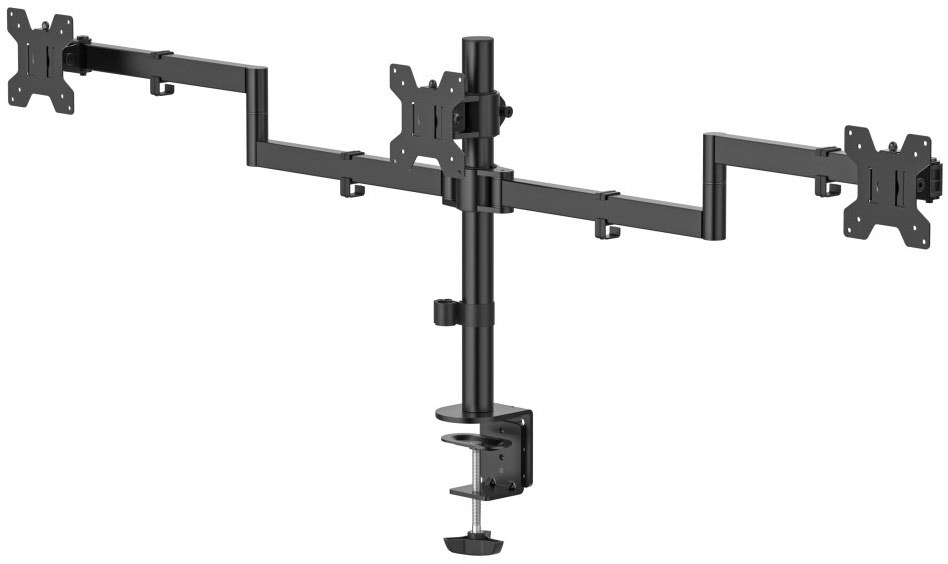 Monitorhalterung (13" - 27") für 3 Monitore schwarz