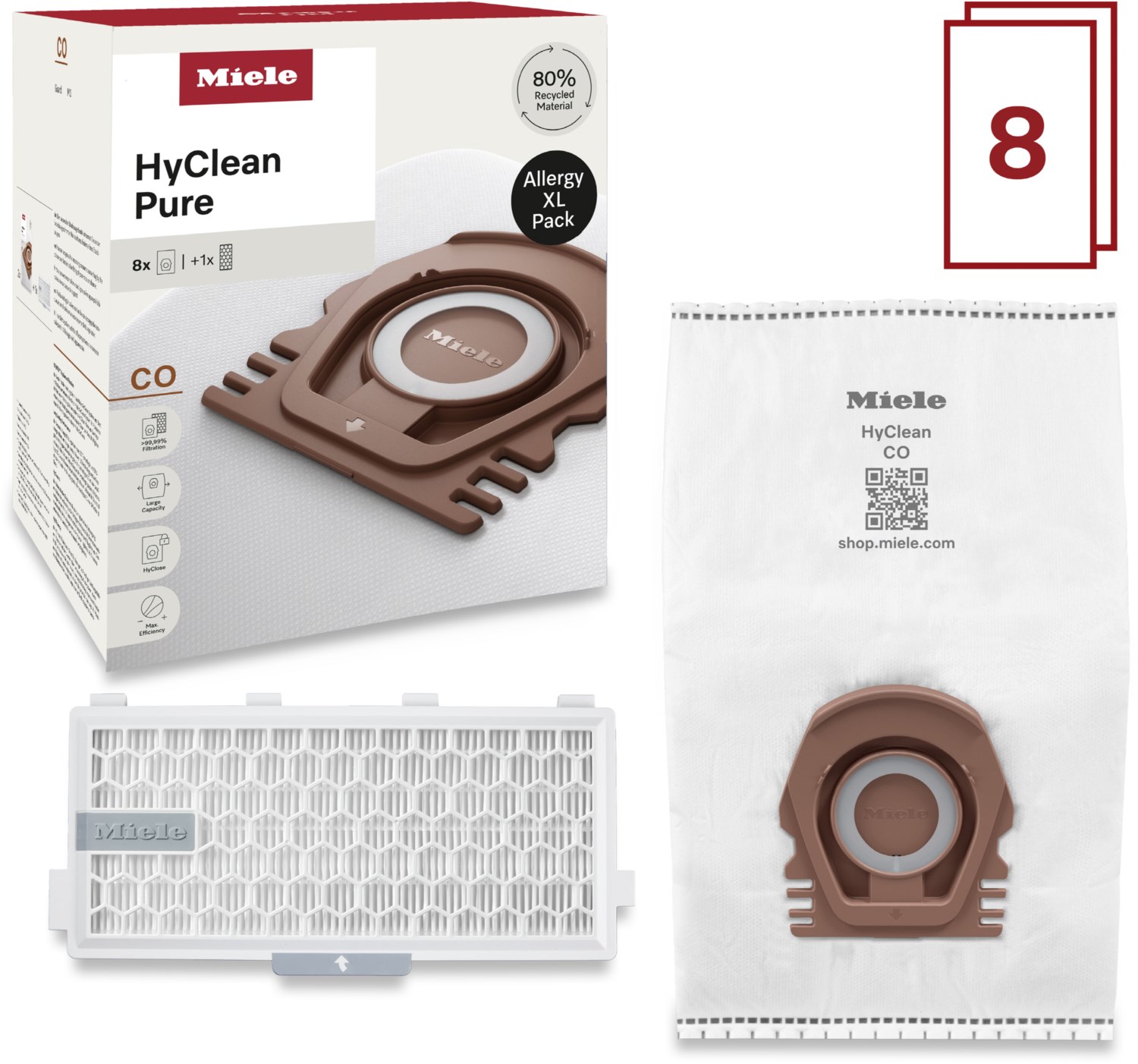 Allergy XL-Pack HyClean Pure CO Staubsaugerbeutel