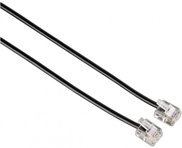 Modular-Steck. US6P4C>US6P4C, 6m Modular-Kabel schwarz