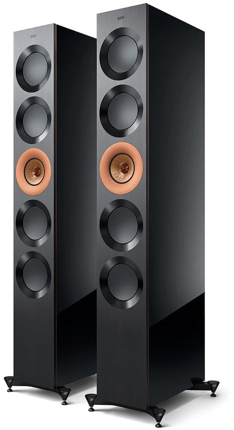 KEF Reference 5 Meta /Paar Stand-Lautsprecher hochglanz schwarz/kupfer