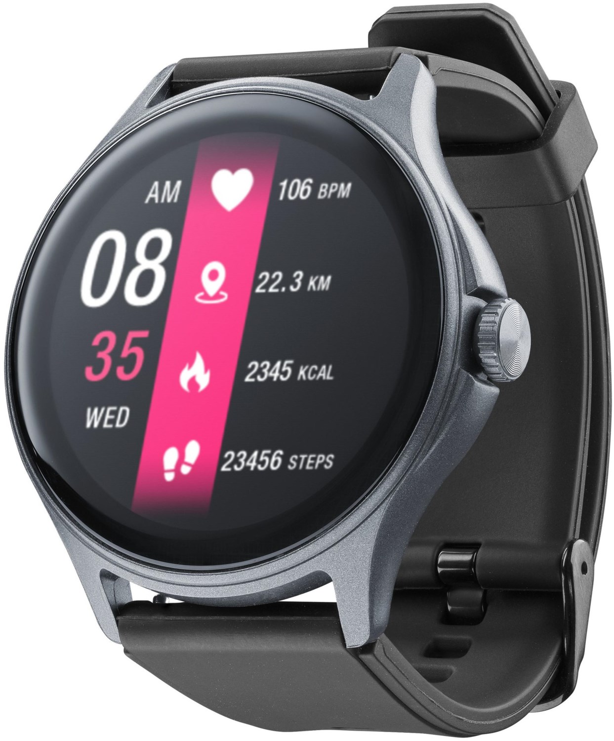 ION PRO ROUND Smartwatch schwarz