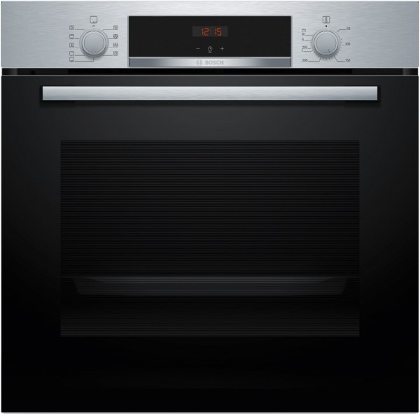HBA514BS3 Einbaubackofen edelstahl, 71 l, Pizza-Stufe, schnelles Vorheizen, 59,4 cm breit, A+