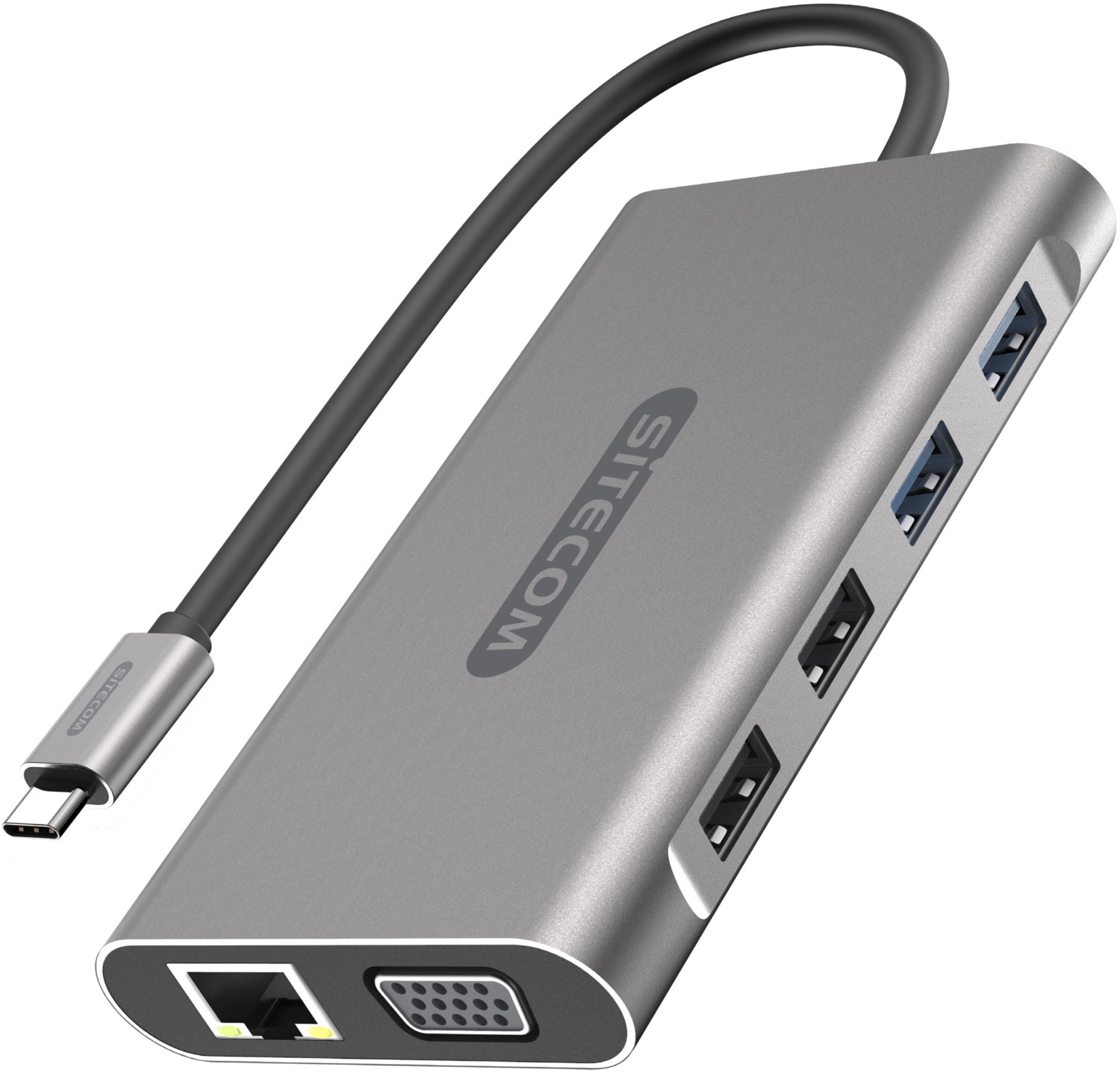 Sitecom USB-C PD Multi Pro Adapter (100W) aluminium | EURONICS
