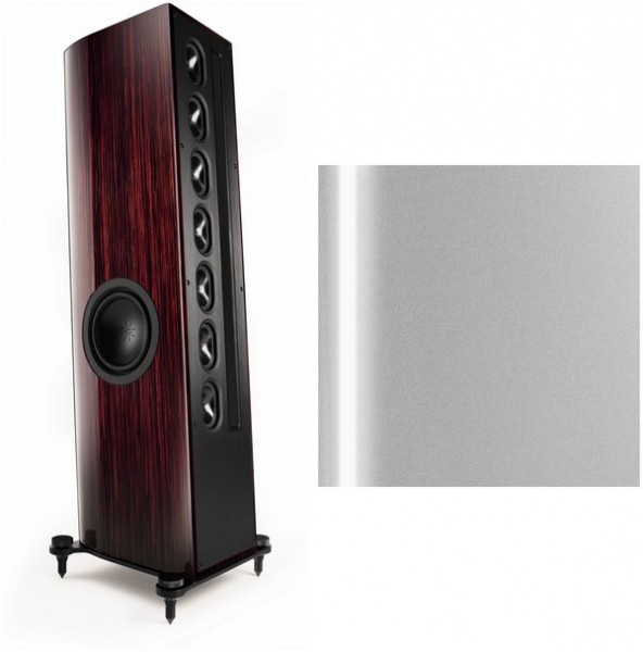 Solitaire S 530 /Stück Stand-Lautsprecher hochglanz arktis silber/elox schwar