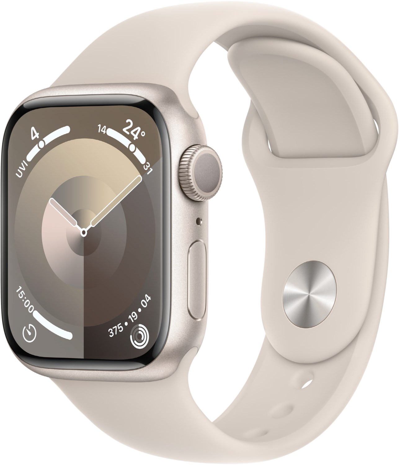 Image of Apple Watch Series 9 GPS 41mm Aluminium Polarstern Sportarmband Polarstern - S/M