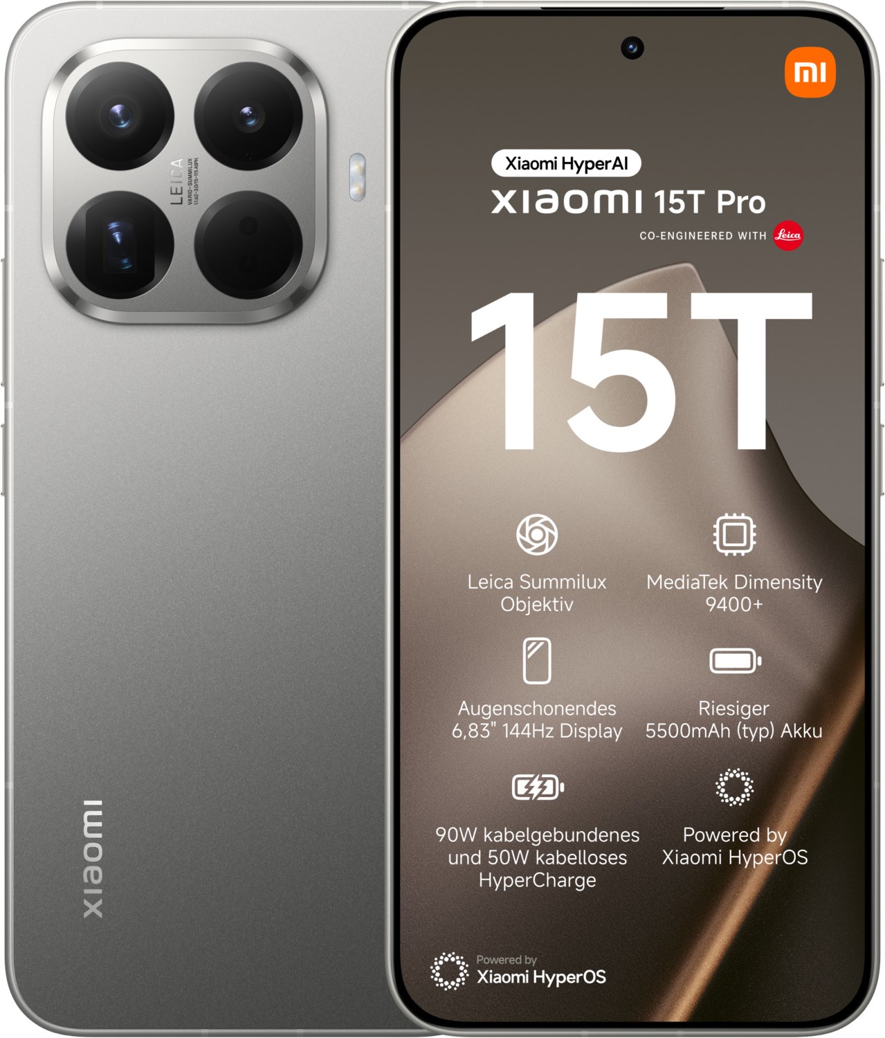 15T Pro (12GB+512GB) Smartphone grau