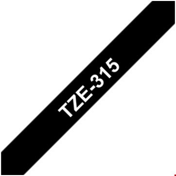 TZE-315 Schriftband lamin. (6mm) schwarz/weiss