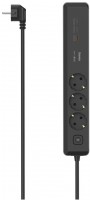 3fach Steckdosenleiste (1,4m) USB-C/A grau/schwarz