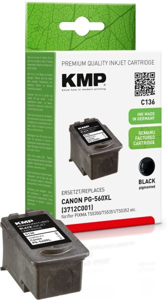 C136 (400 S.) Tintenpatrone ersetzt PG560XL (3712C001) schwarz