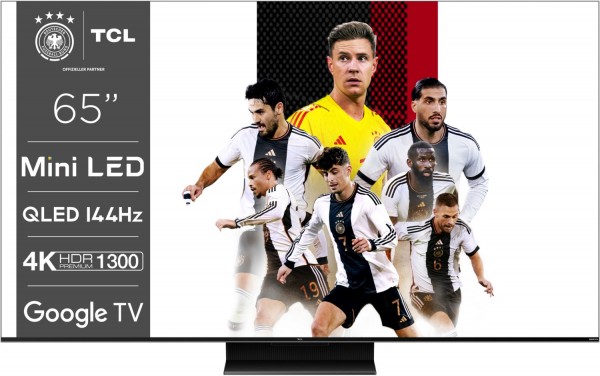 65C809 164 cm (65") Mini LED-TV brushed titanium, 4K Ultra HD, Smart-TV, DVB-T2/DVB-C/DVB-S2, Sprachsteuerung