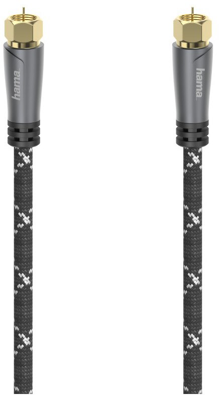 SAT-Anschlusskabel 120 dB (5m) F-Stecker>F-Stecker grau/schwarz