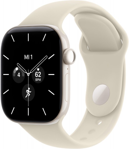 Apple Watch Series 12 (42mm) GPS+5G Smartwatch Keramik mit Sportarmband S/M perlweiß/sand