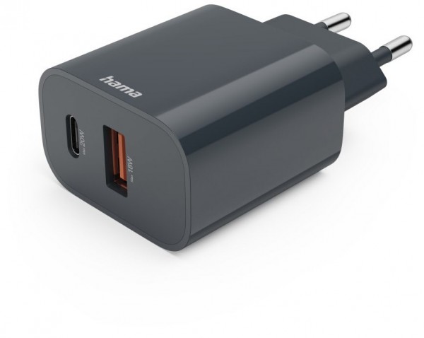 Schnellladegerät USB-C/USB-A (20W) anthrazit