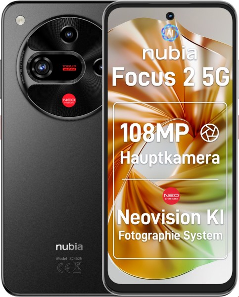 Focus 2 5G (8GB+256GB) Smartphone schwarz, 108 MP Kamera, 6,7 Zoll Display, 44,3 Std. Akku, Android