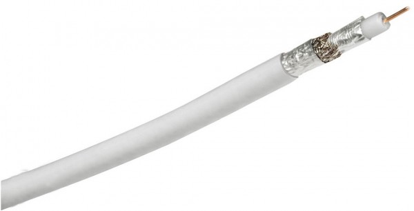Rollenware SAT/BK-Kabel-Koax 90 dB Antennenkabel weiß