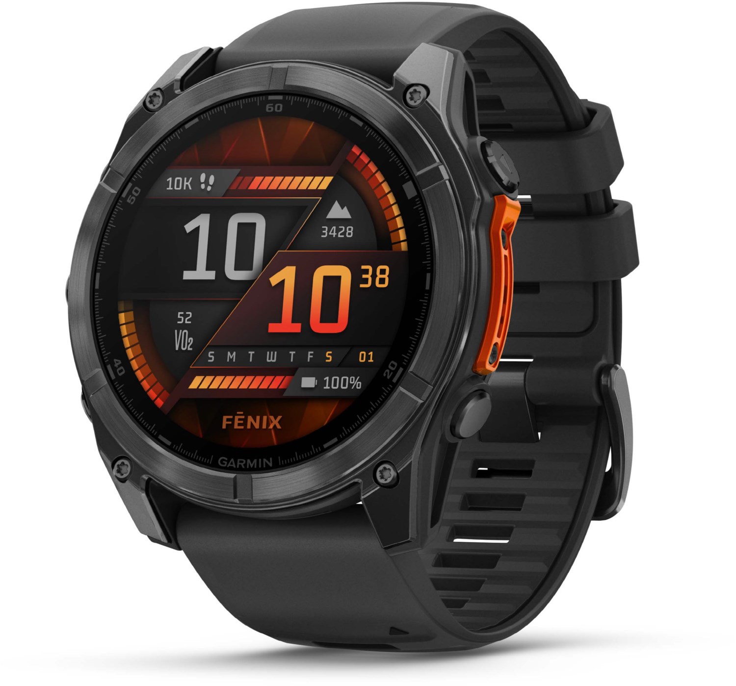 Garmin fenix 8 (51mm) Smartwatch mit QuickFit-Silikon-Armband (26mm) schwarz/schiefergrau