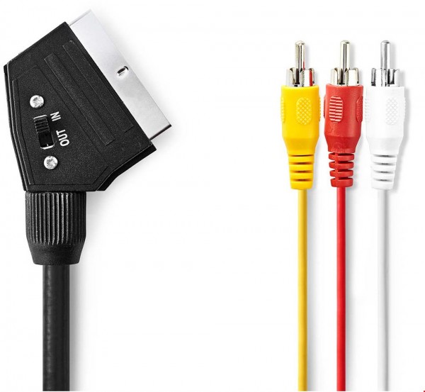 CVGL31130BK20 Scart-Adapter (2m) Stecker > 3x Cinch-Stecker schwarz
