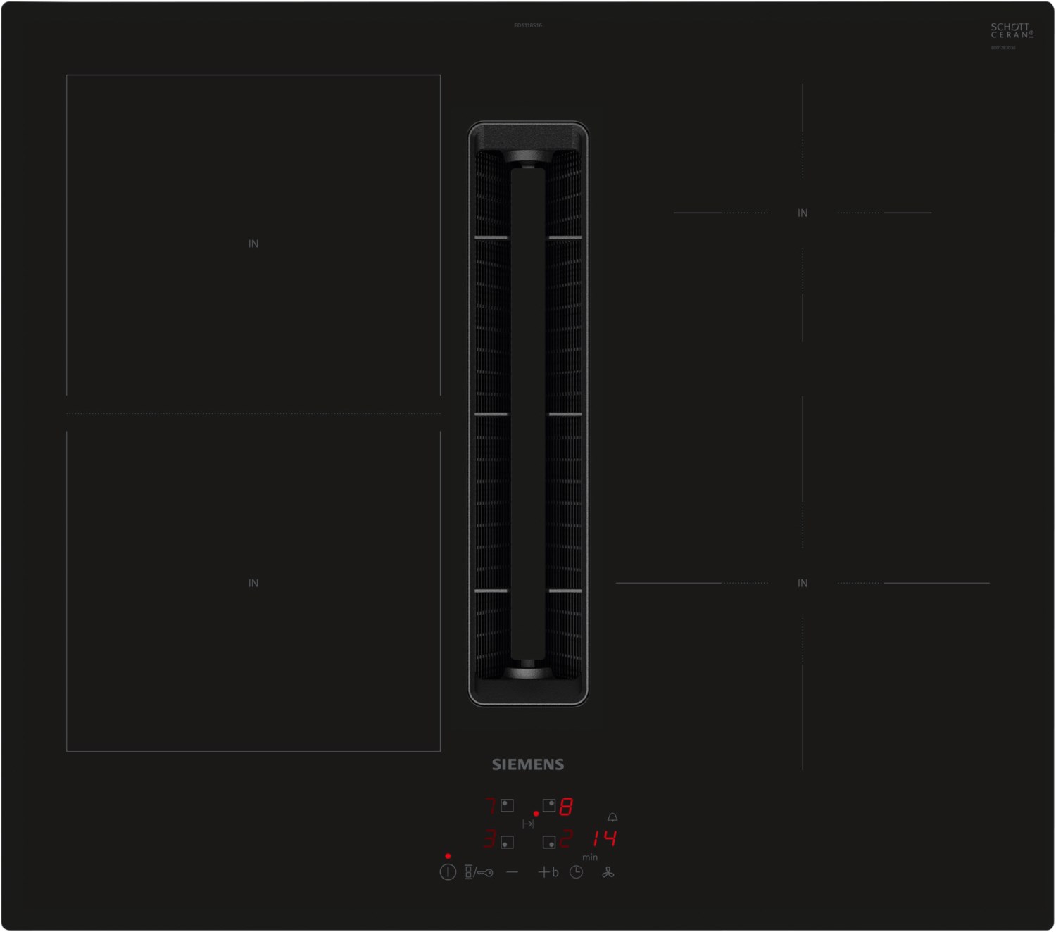 Siemens ED611BGA7 Autark-Induktionsfeld mit Dunstabzug bestehend aus ED611BS16E + HZ9VDSB2