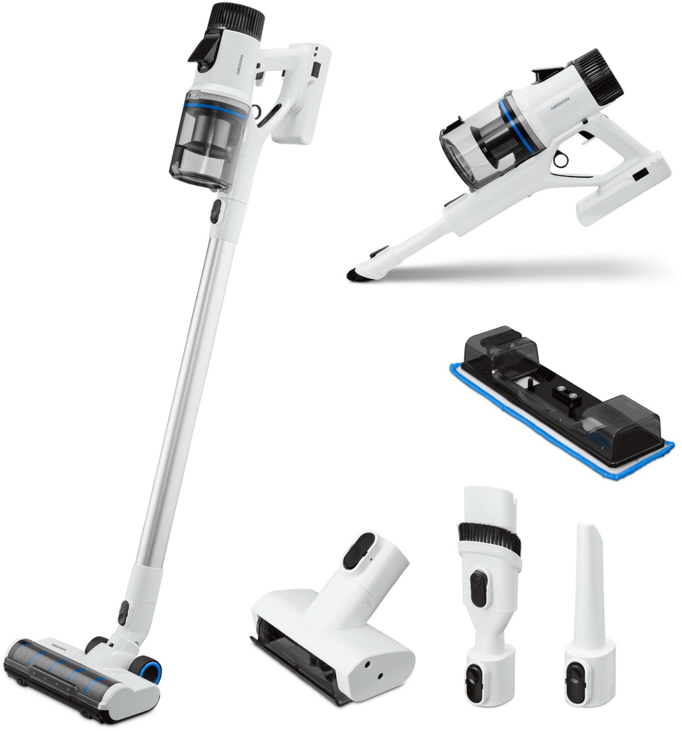 Life P350 (MD12049) Akku-Stielstaubsauger weiß