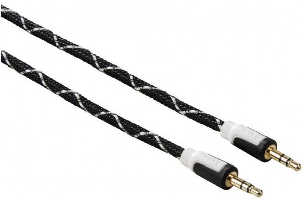 Audiokabel 3,5mm-St. - 3,5mm-St. schwarz/weiss
