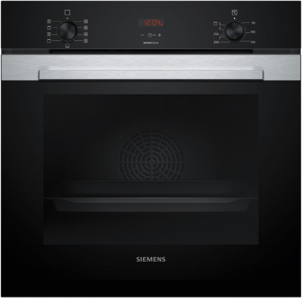 HB314G0S3 Einbaubackofen edelstahl, 71 l, Pizza-Stufe, schnelles Vorheizen, 59,4 cm breit, A+, iQ300
