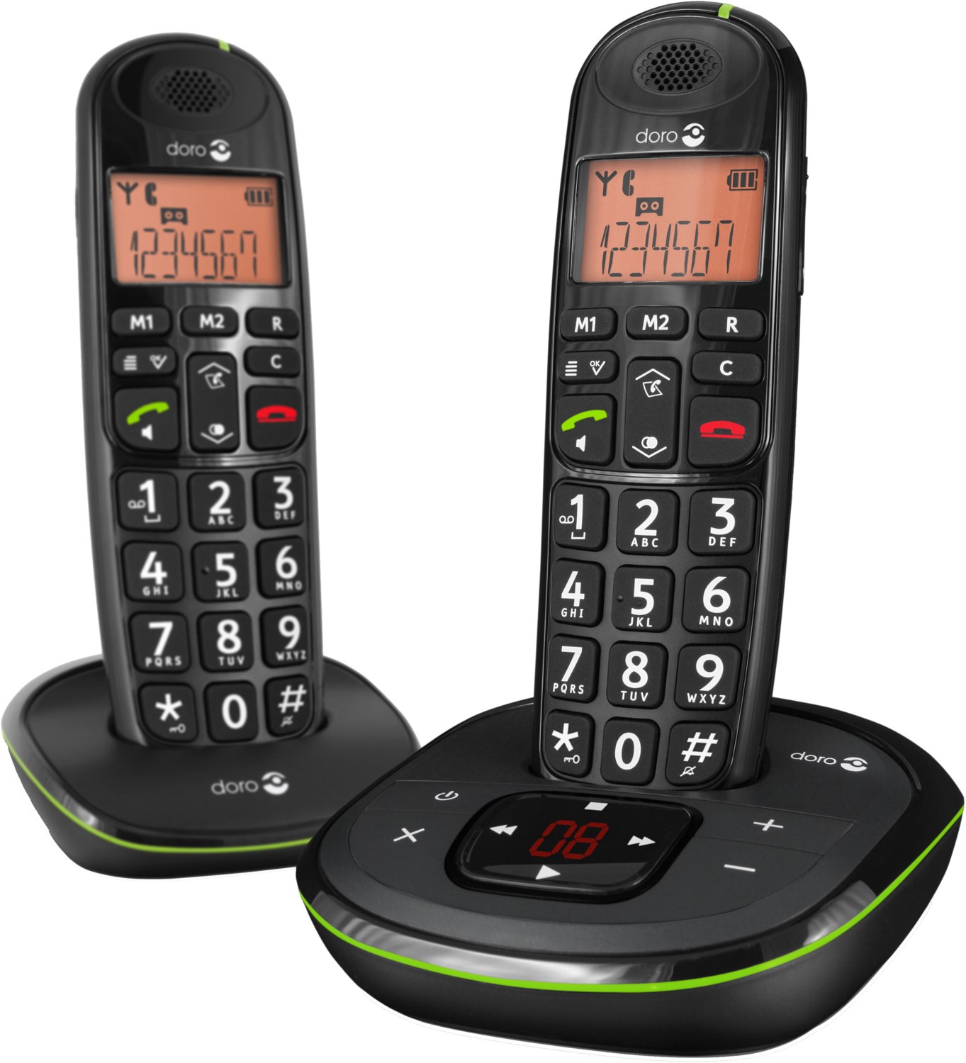 PhoneEasy 105 wr Duo Schnurlostelefon mit Anrufbeantworter schwarz