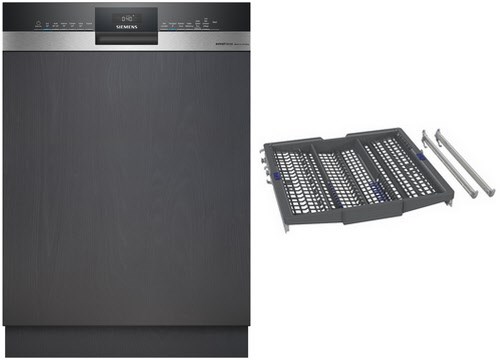SN53ESS3BD Teilintegrierter Einbau-Geschirrspüler 60 cm bestehend aus SN53ES02BD + SZ36DX04 gebürsteter Stahl