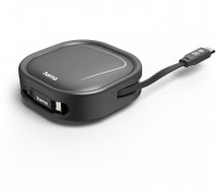 Ausziehbares USB-C Ladekabel (1m) schwarz