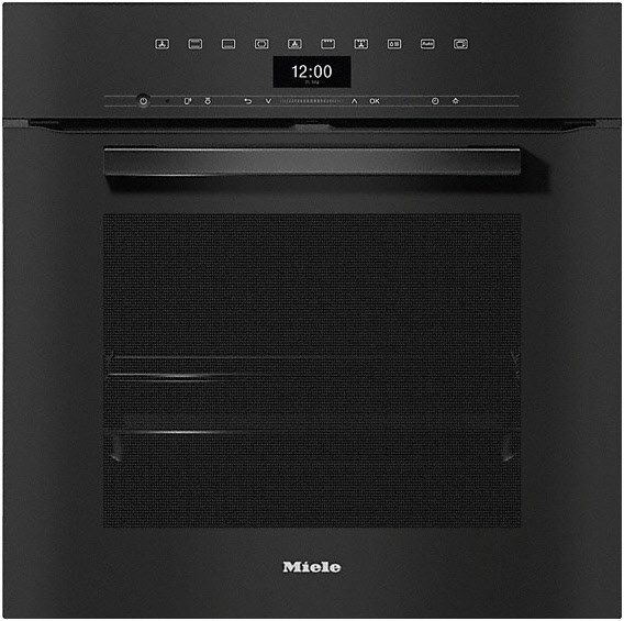 H 7460 B Einbaubackofen obsidianschwarz, 76 l, schnelles Vorheizen, Rückwand katalytisch beschichtet, 59,5 cm breit, A+