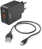 Schnellladegerät (19,5W) mit Micro-USB-Ladekabel (1,5m) schwarz