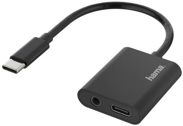 Audio-Adapter 2in1 USB-C-St.-3,5mm-Klinke/USB-C-Buchse schwarz