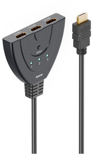 4K-HDMI-Umschalter 3x1 3x HDMI-Buchse>1x HDMI-Stecker schwarz