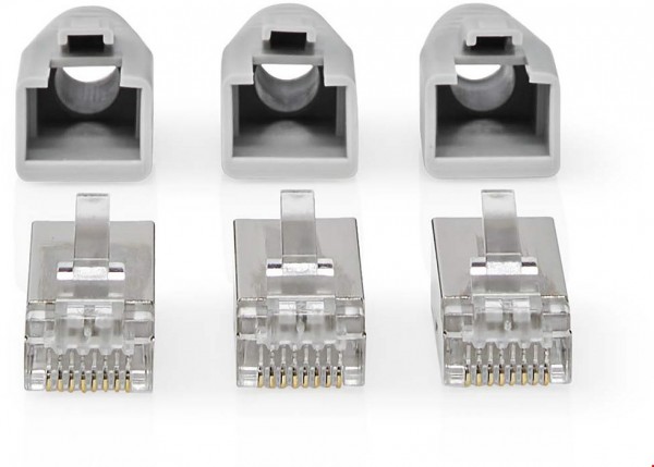 CCBW89370GY RJ45-Stecker (10Stk.) grau/schwarz/weiß