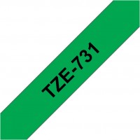 TZe 731 12mm (8m) Schriftband schwarz/grün