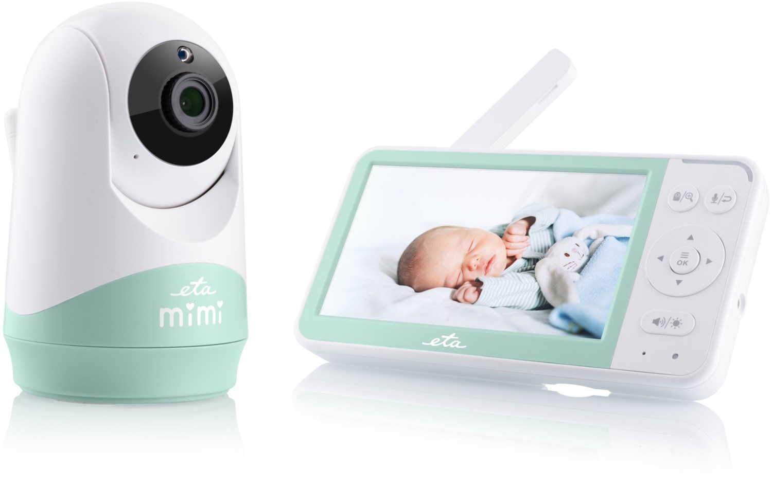 Mimi Video-Babyphone weiß/mint