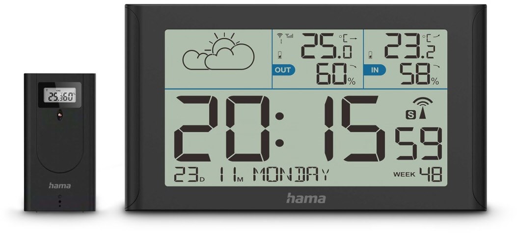 Sylt Wetterstation mit Außensensor schwarz